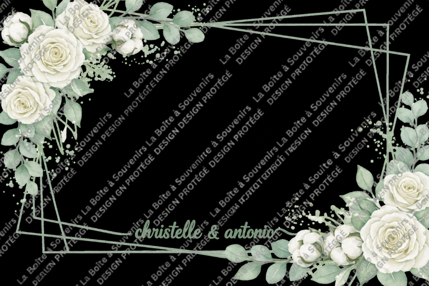 Cadre photobooth mariage noir Antonio sur arras